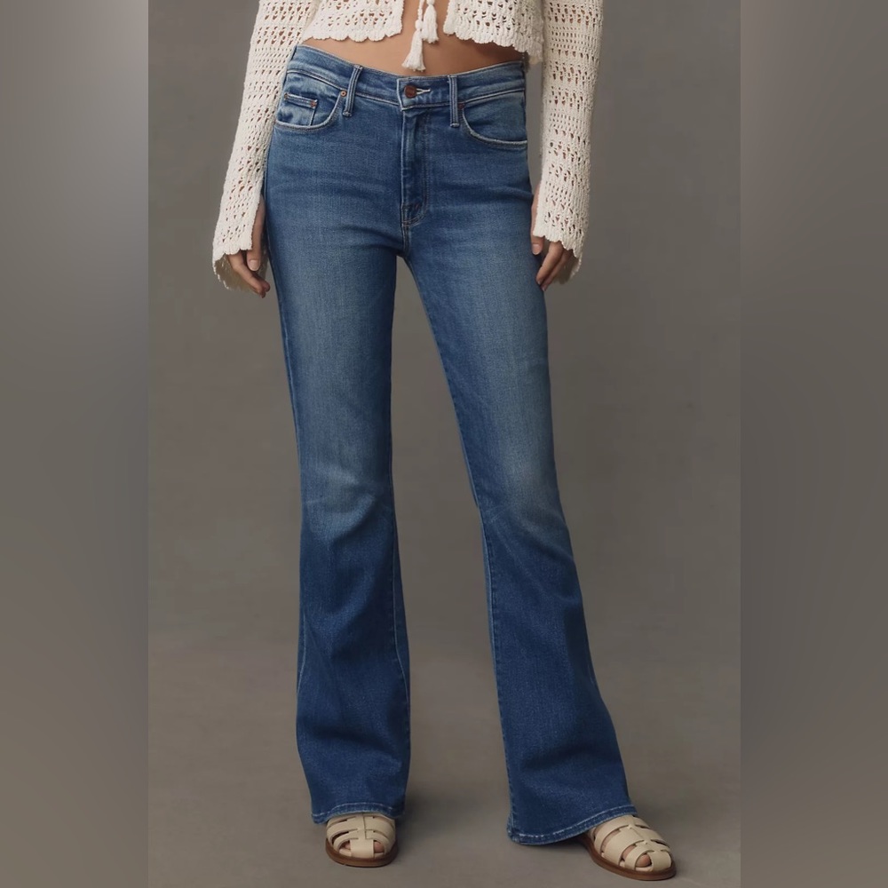 High-Rise Blue Flare Jeans for Women